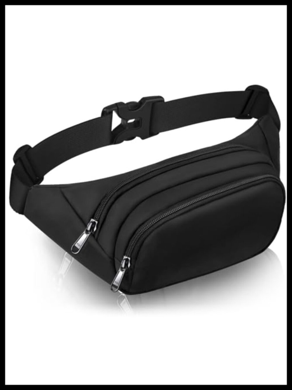 Large Crossbody Fanny Pack with 3 Zipper Pockets Adjustable Waist Bag